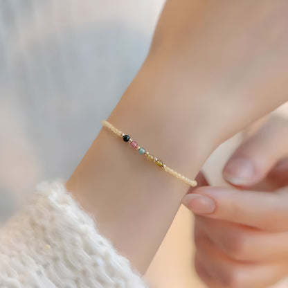 Pulsera de cuentas de cristal citrino Luxyin Aaliyah