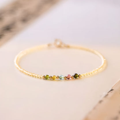 Pulsera de cuentas de cristal citrino Luxyin Aaliyah