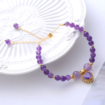 Luxyin Chaya Amethyst Crystal Bead Bracelet