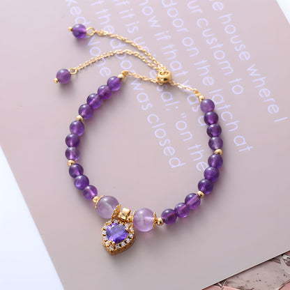 Luxyin Chaya Amethyst Crystal Bead Bracelet