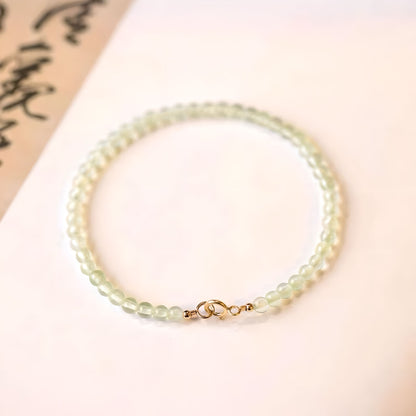 Luxyin Daisy Prehnite Crystal Bead Bracelet