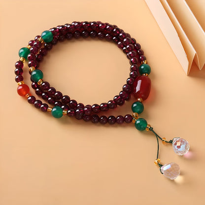 Luxyin Kate Garnet Crystal Bead Bracelet