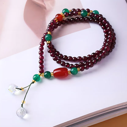 Luxyin Kate Garnet Crystal Bead Bracelet