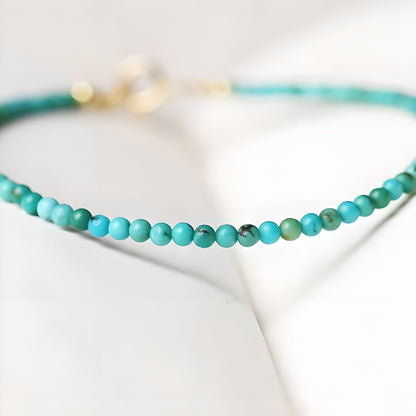 Luxyin Venus pulsera de cuentas de turquesa