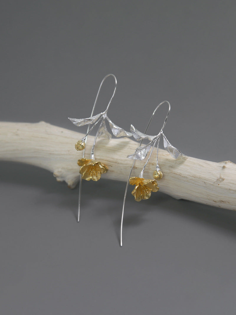 Luxyin Sea Bloom Silver Piercing Earrings