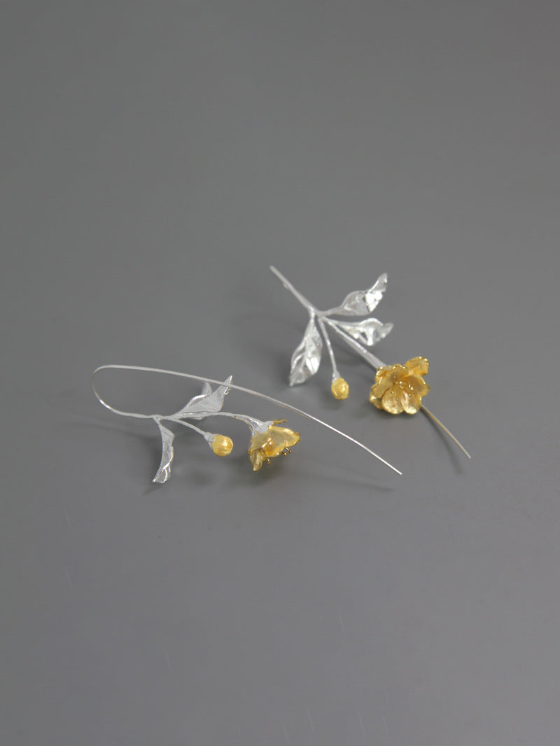 Luxyin Sea Bloom Silver Piercing Earrings