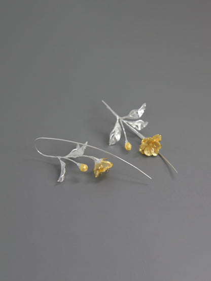 Luxyin Sea Bloom Silver Piercing Earrings