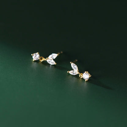 Luxyin S925 Silver Leaf Stud Earrings - Sparkly & Sweet 💎