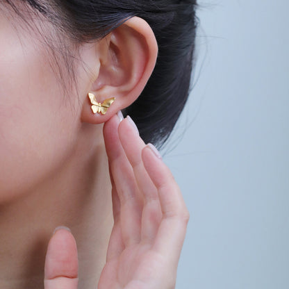 Luxyin Butterfly Whisper Sterling Silver Studs