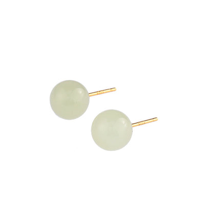 Luxyin Jade Dreams: 925 Silver Stud Earrings