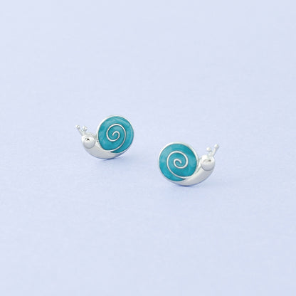 Luxyin S925 Silver Cartoon Snail Stud Earrings