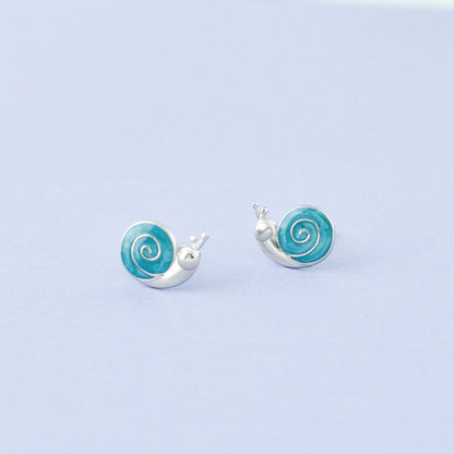 Luxyin S925 Silver Cartoon Snail Stud Earrings