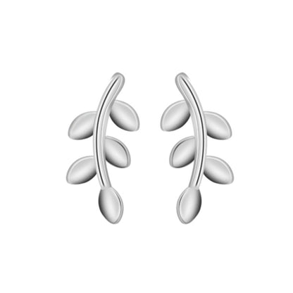 Luxyin 925 Silver Leaf Stud Earrings - Sweet & Simple