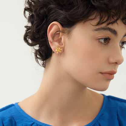 Luxyin Van Gogh Iris 925 Silver Earrings