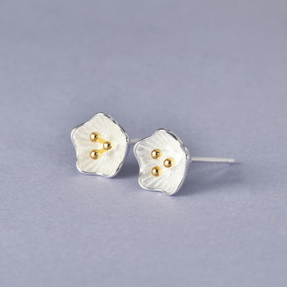 Luxyin 925 Sterling Silver Sunflower Stud Earrings - Korean Style