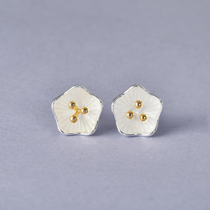 Luxyin 925 Sterling Silver Sunflower Stud Earrings - Korean Style