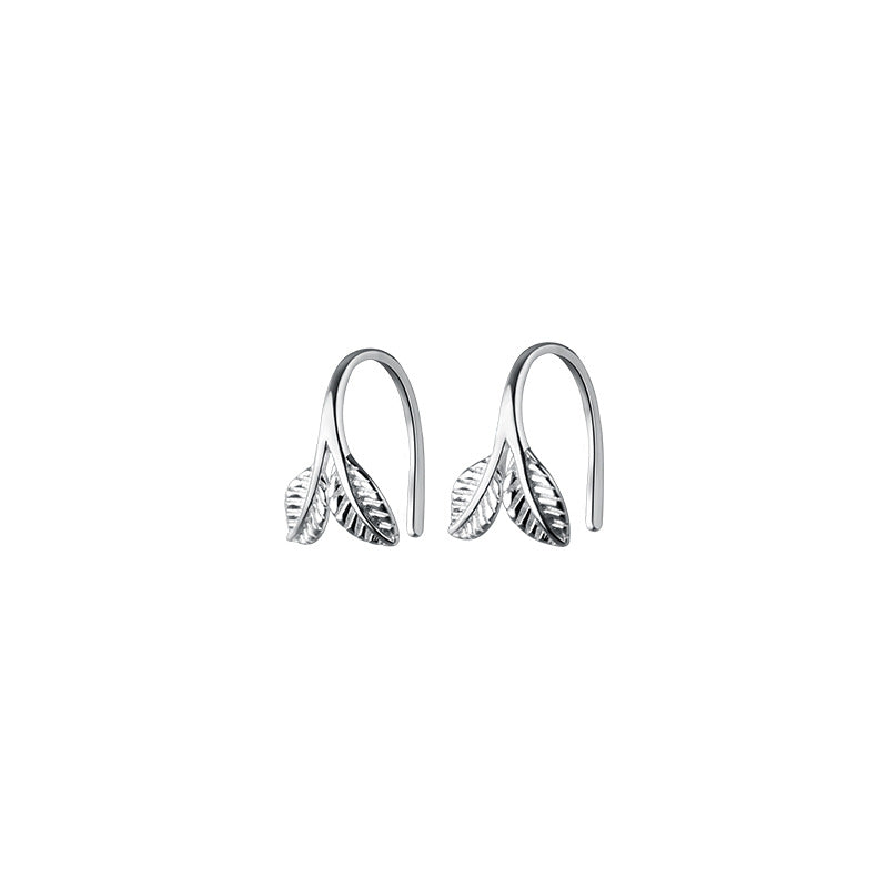 S925 Sterling Silver Tender Leaf Bud Stud Earrings