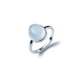 Luxyin S925 Silver Aquamarine Fairy Ring