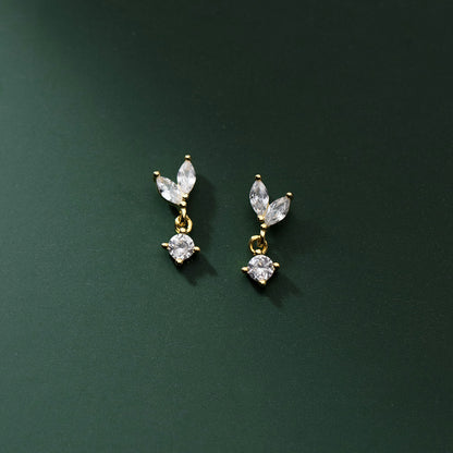 Luxyin S925 Silver Leaf Stud Earrings - Sparkly & Sweet 💎