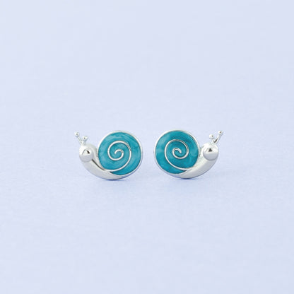 Luxyin S925 Silver Cartoon Snail Stud Earrings