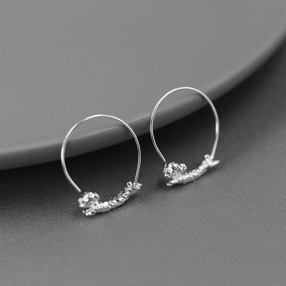 Luxyin Playful Puppy Love: Sterling Silver Teddy Dog Earrings