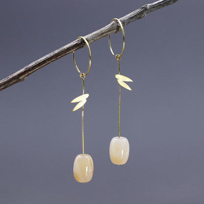 Luxyin Bamboo Whisper Sterling Silver Earrings
