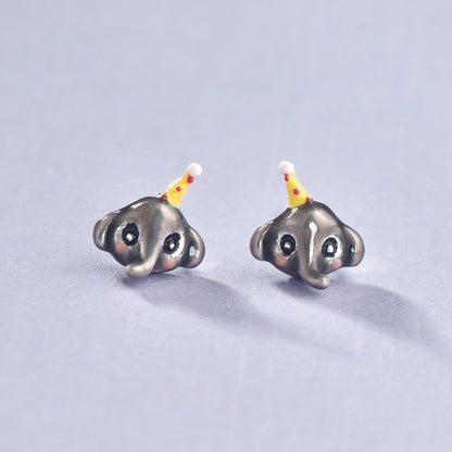 Luxyin 925 Sterling Silver Cute Elephant Stud Earrings
