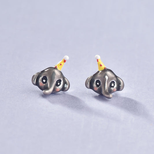 Luxyin 925 Sterling Silver Cute Elephant Stud Earrings
