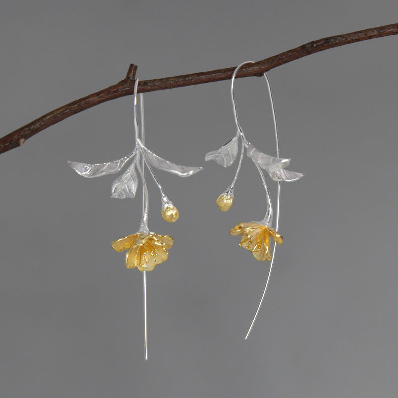 Luxyin Sea Bloom Silver Piercing Earrings