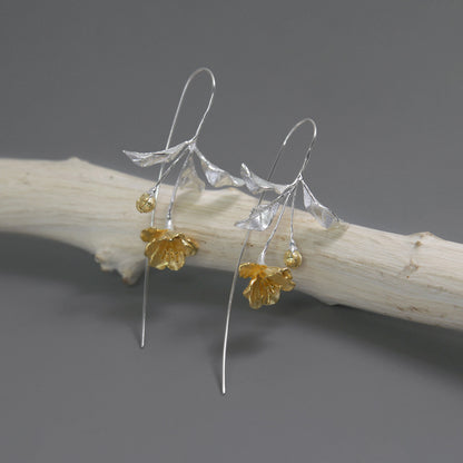 Luxyin Sea Bloom Silver Piercing Earrings