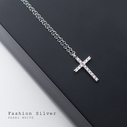 Luxyin Dazzling Cross: S925 Silver Necklace - ✨ Sparkle & Shine! ✨