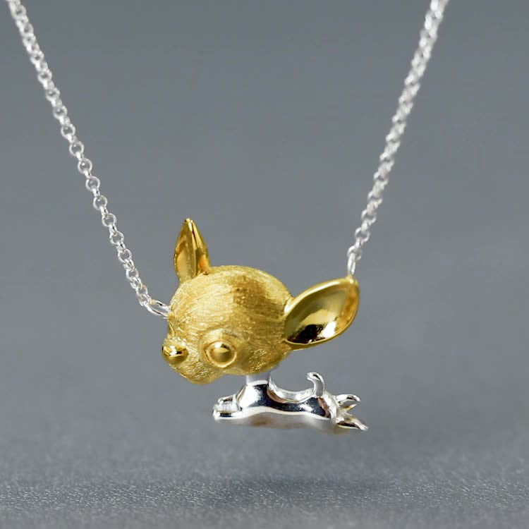 Luxyin Whimsical Chihuahua Charm Necklace