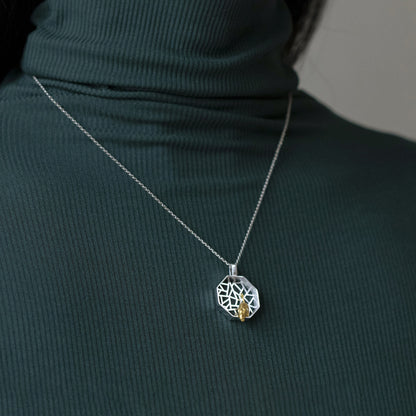 Luxyin Whimsical Kitty: Sterling Silver Cat Pendant