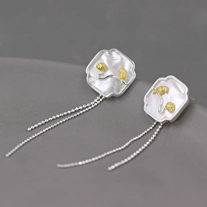 Luxyin Petite Bird & Lotus S925 Silver Earrings