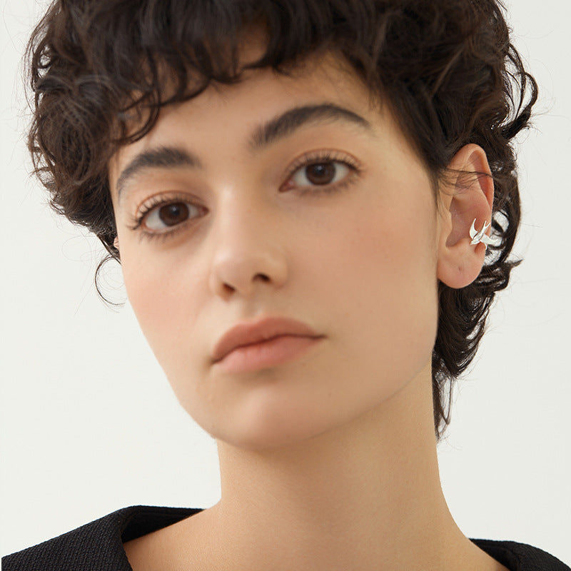 Luxyin Tiny Bird Sterling Silver Ear Cuff - No Piercing Needed!