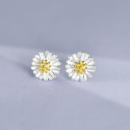 Luxyin Sterling Silver Daisy Stud Earrings 🌼