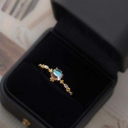 Luxyin S925 Silver Moonstone Dream Ring