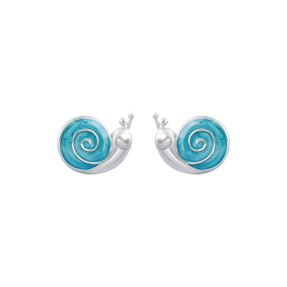 Luxyin S925 Silver Cartoon Snail Stud Earrings