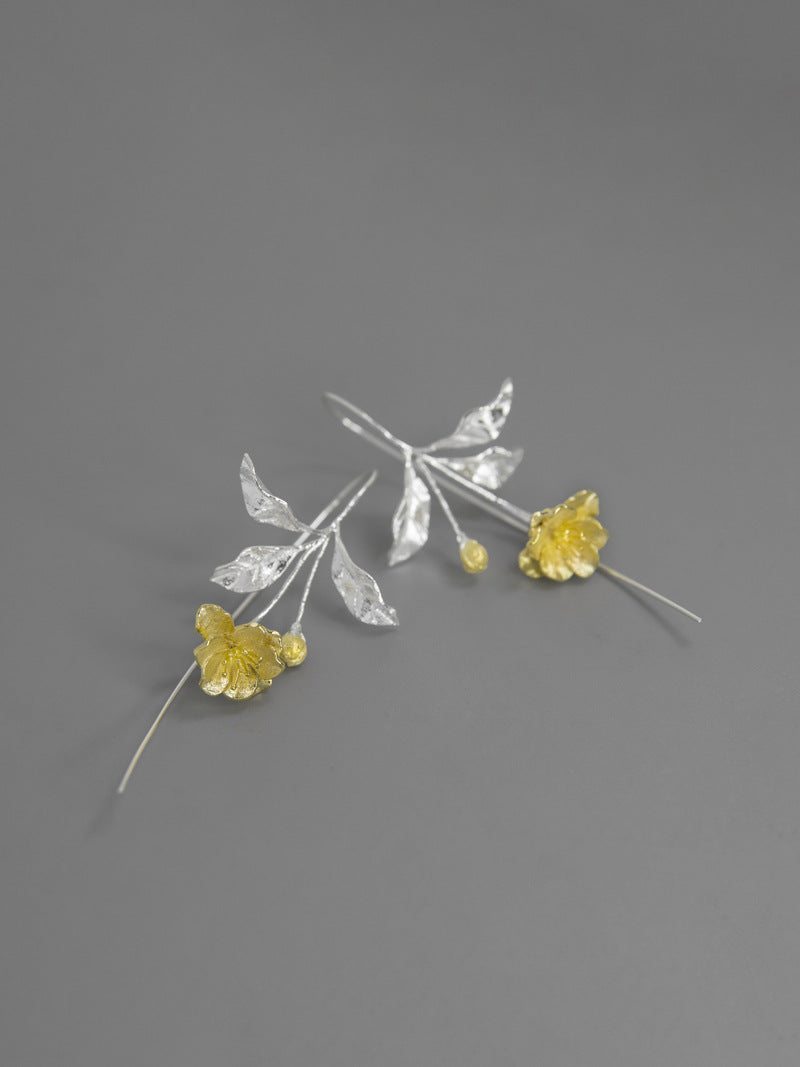Luxyin Sea Bloom Silver Piercing Earrings