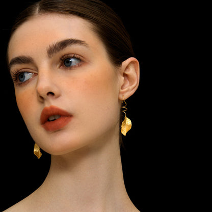 Luxyin Enchanted Leaf Drop Earrings: Whispers of the Forest