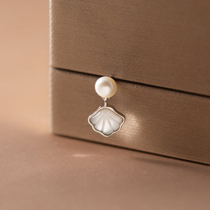 Elegant S925 Silver Summer Shell Pearl Stud Earrings