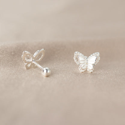 Luxyin Flutter Sparkle: 925 Silver Butterfly Stud Earrings