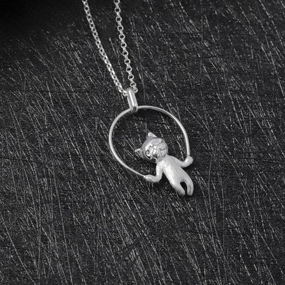 Luxyin Purrfectly Cute Sterling Silver Kitten Charm