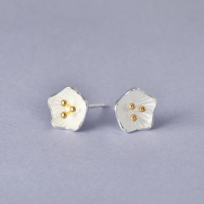 Luxyin 925 Sterling Silver Sunflower Stud Earrings - Korean Style
