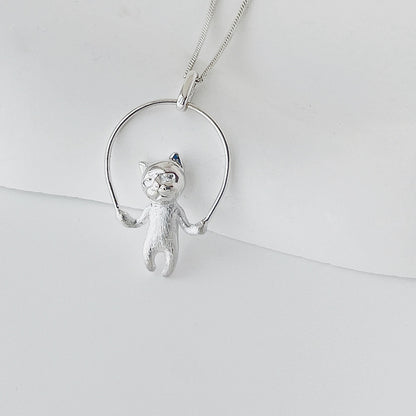 Luxyin Purrfectly Cute Sterling Silver Kitten Charm