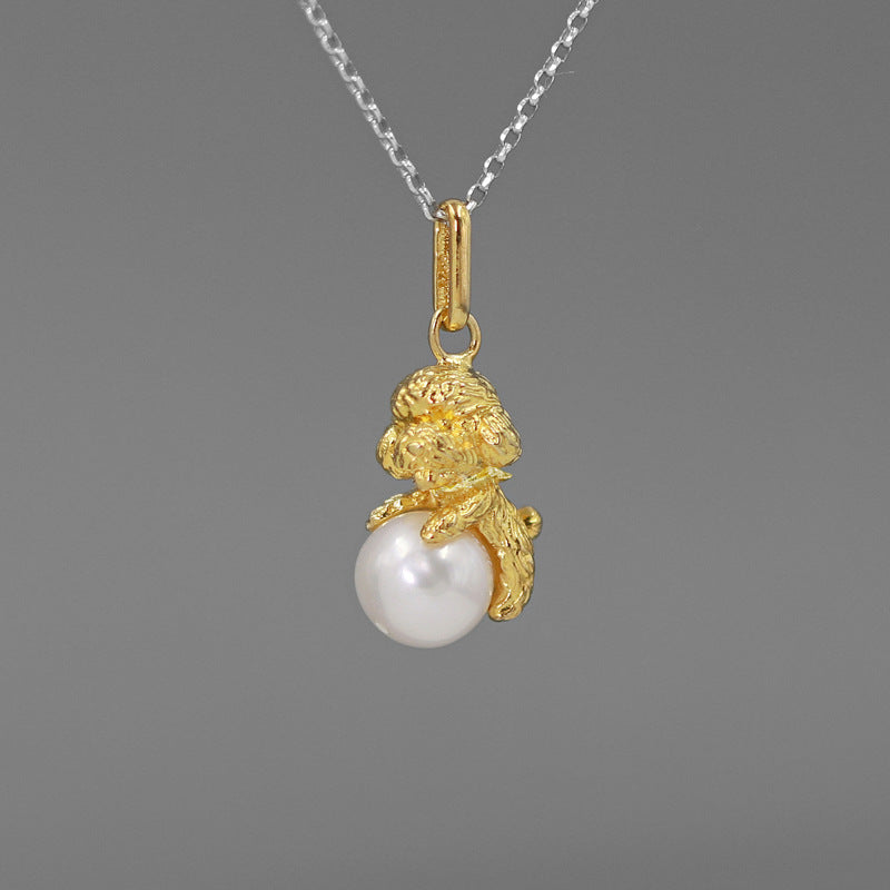 Luxyin Teddy Pearl Sterling Silver Charm
