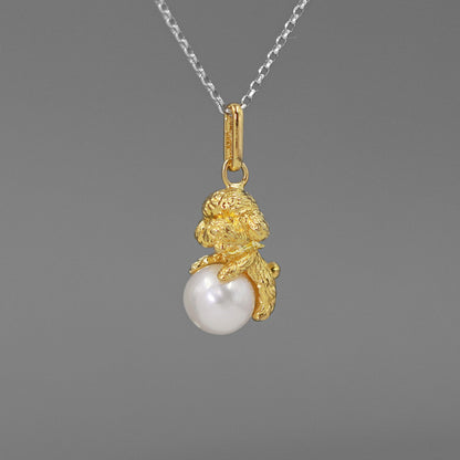 Luxyin Teddy Pearl Sterling Silver Charm