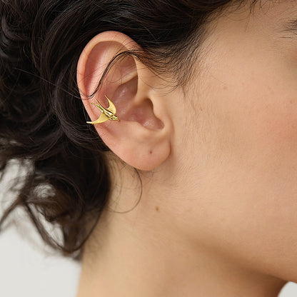 Luxyin Tiny Bird Sterling Silver Ear Cuff - No Piercing Needed!