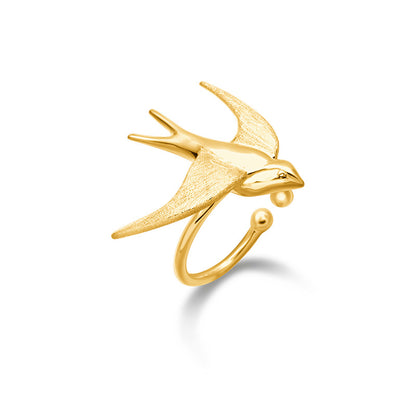 Luxyin Tiny Bird Sterling Silver Ear Cuff - No Piercing Needed!