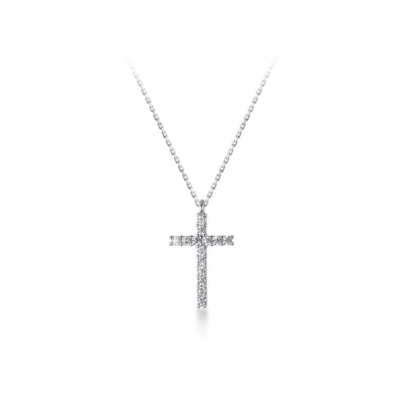 Luxyin Dazzling Cross: S925 Silver Necklace - ✨ Sparkle & Shine! ✨